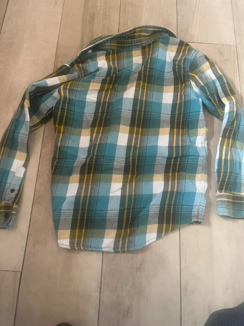 The Children's Place Dark Green Corduroy  carpenter pants with Old Navy plaid - Picture 11 of 11